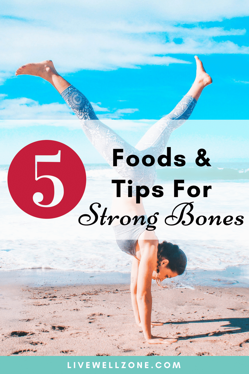 foods tips for strong bones showing woman in handstand