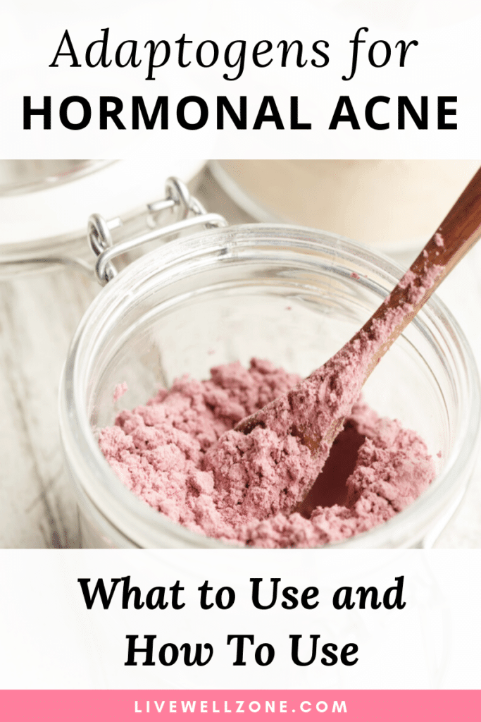 adaptogens for hormonal acne powder in jar