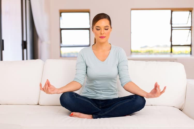 woman meditating