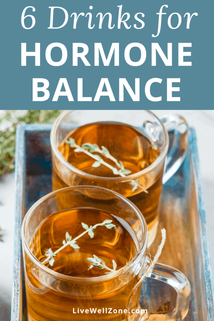 herbal tea in glass for drinks to balance hormones