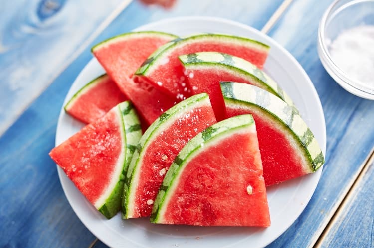 watermelon slices on a dish