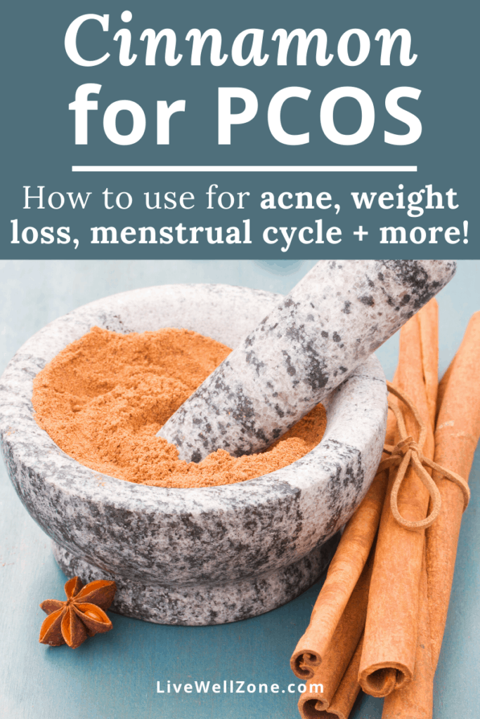 cinnamon for pcos sticks and powder with mortar