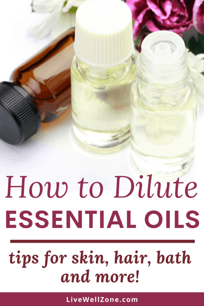 how to dilute essential oils pin with amber and clear bottles