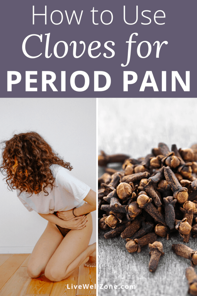 image of woman and cloves for menstrual pain