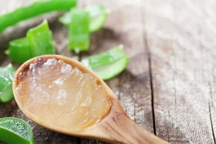 what to mix with rosehip oil - aloe vera gel in spoon