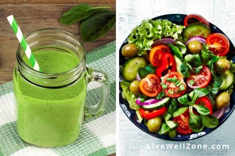 green smoothie vs salad