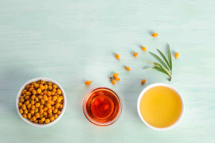 benefits of sea buckthorn vs rosehip oil - with fruits