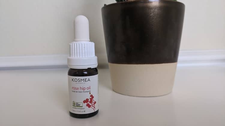 best rosehip oils for face - bottle of kosmea oil