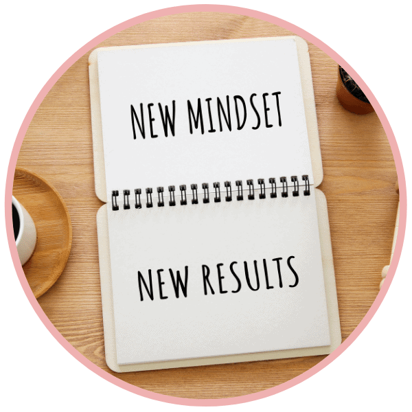 notebook showing new mindset new results
