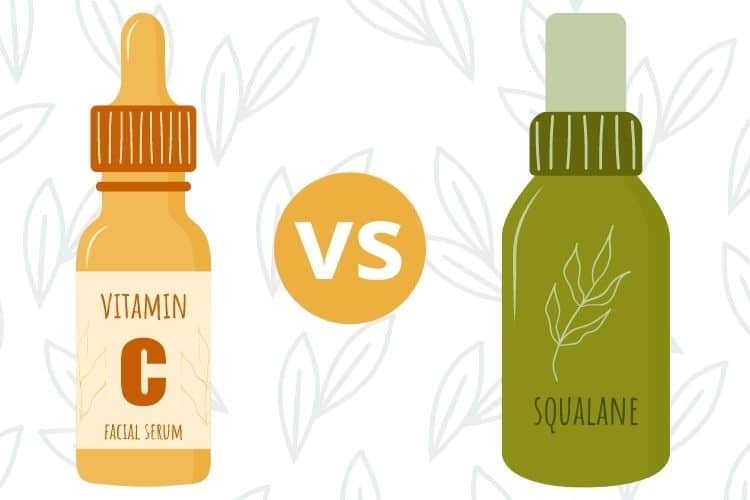 illustration image showing vitamin c serum vs squalane
