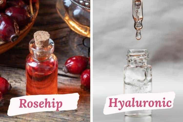 Image showing rosehip oil versus hyaluronic acid