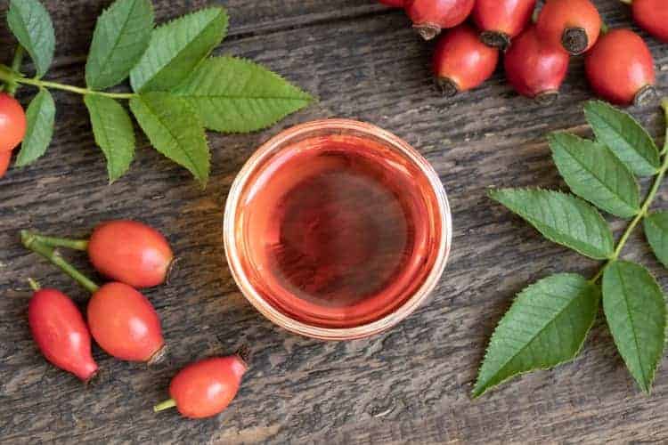 rosehip oil in a bowl