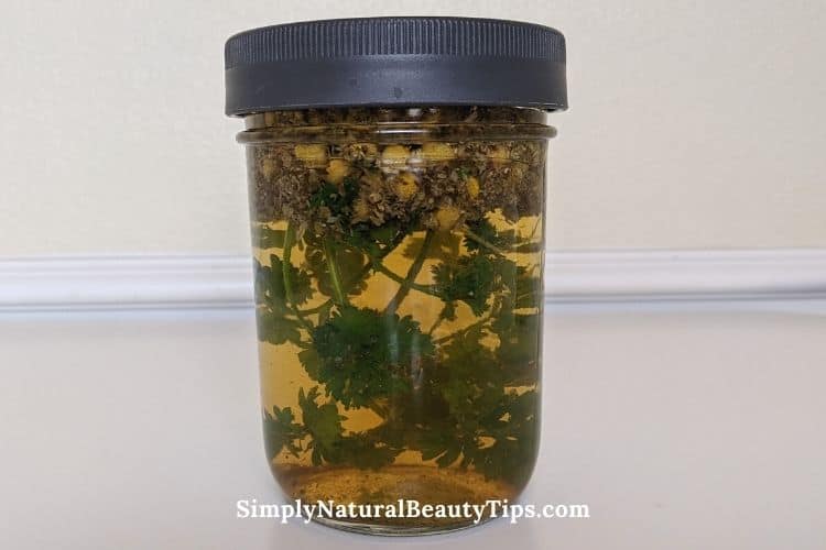 herbal tea rinse with chamomile