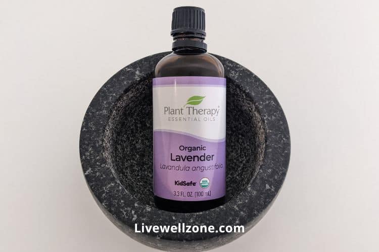 bottle of organic lavender oil