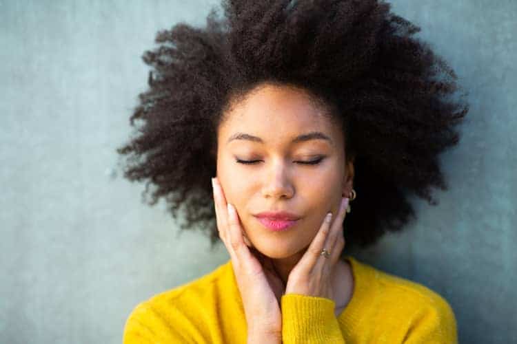 relaxed woman with eyes closed