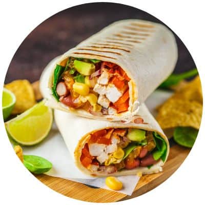 healthy wrap with beans