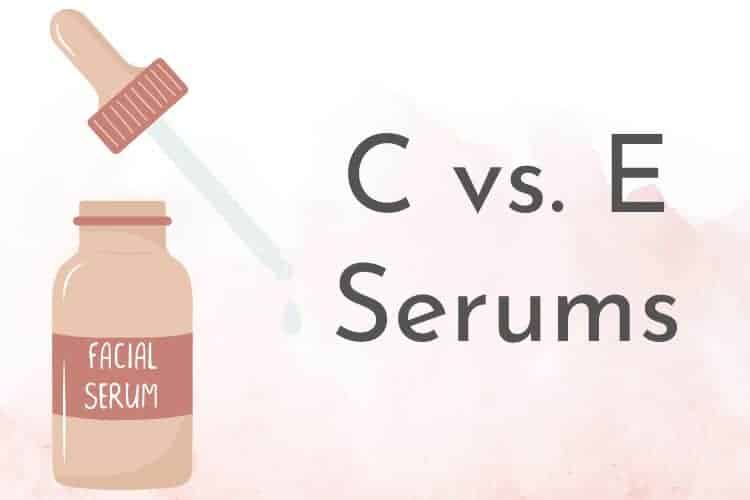 infographic for vitamin C vs E serum