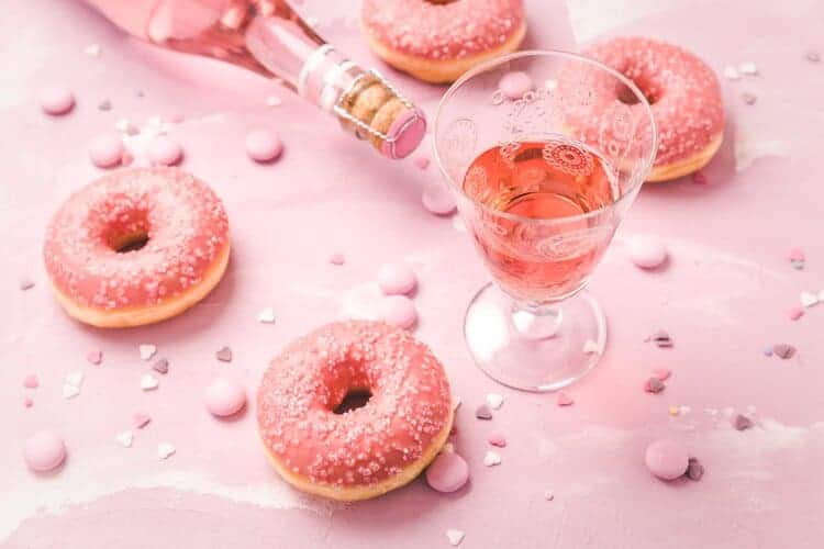 unhealthy foods - donuts and wine