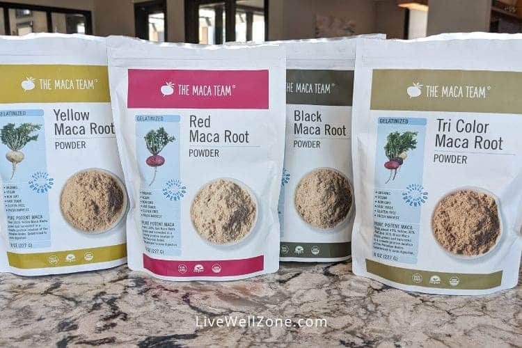 collection of maca powders