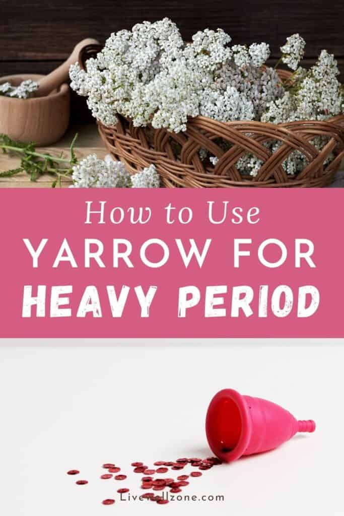 infographic showing yarrow for heavy periods