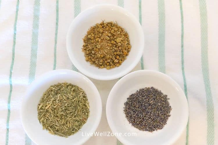 ingredients for chamomile sleep tea recipe