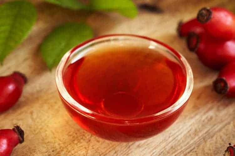 rosehip oil in a bowl