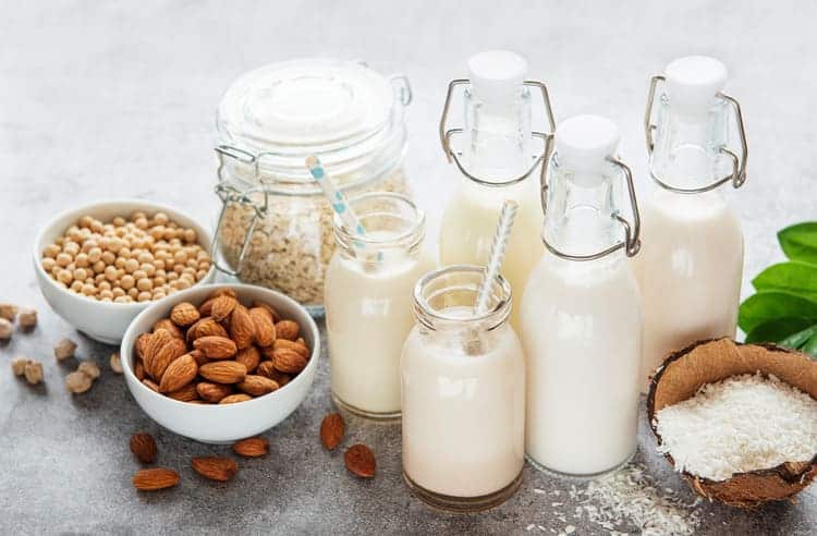 soy, almond, oat and coconut milks