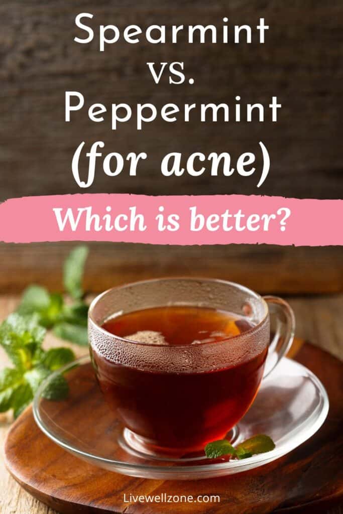 image with text spearmint vs peppermint for acne