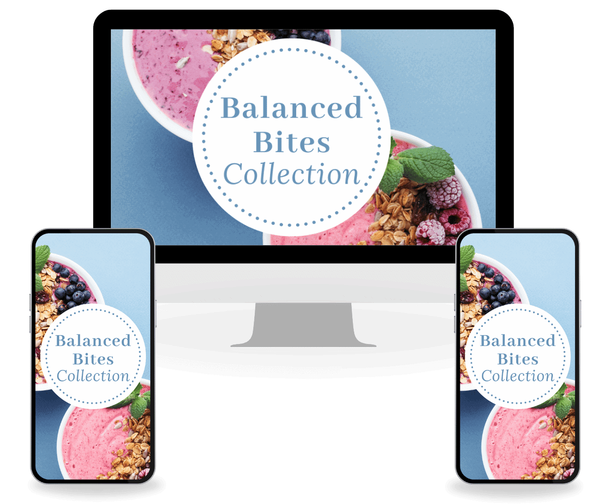 balanced bites collection - presentation balanced bites collection on desktop and phone