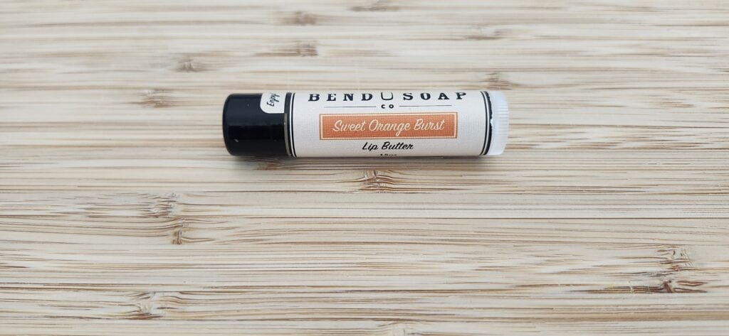 closeup of orange basil lip butter